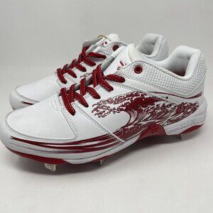 Ringor Flite Spikes Softball Metal Cleats Womens 8.5 Rising Tide White Red New‎
